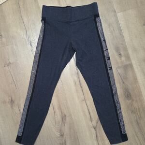Pink Victorias Secret Grey Black Ankle Athletic Pants Leggings Rhinestones M